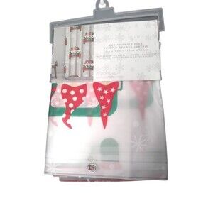 Nanette Lepore Peva Shower Curtain 70"x72" Christmas Elves